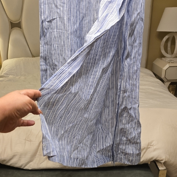 Elevenses Wide-Leg Pants in Light Blue and White - Picture 6 of 16